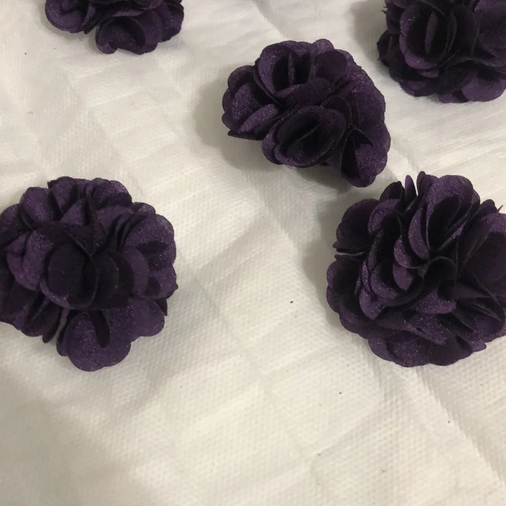 Purple Flower Button Pins bundle of 14
